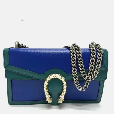 Pre-owned Gucci Blue Green Bicolor Chain Shoulder Bag