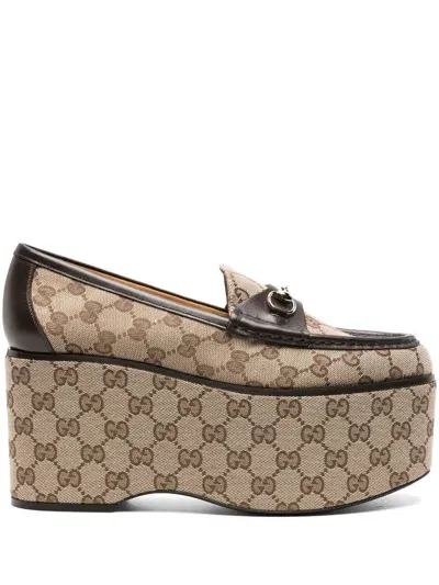 Gucci Horsebit Damenloafer Mit Plateausohle In Multicolor