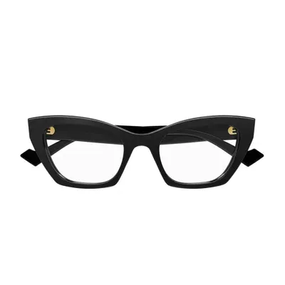 Gucci Cat-eye Frame Glasses In Black-black-transparent