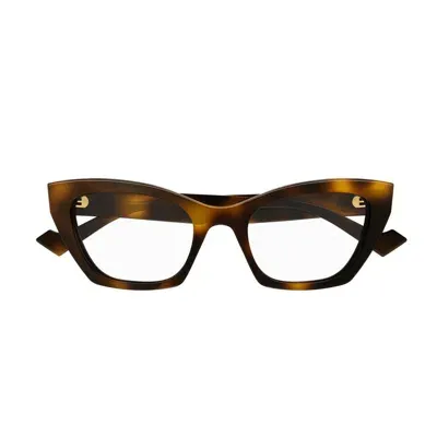 Gucci Cat-eye Frame Glasses In Havana-havana-transparent