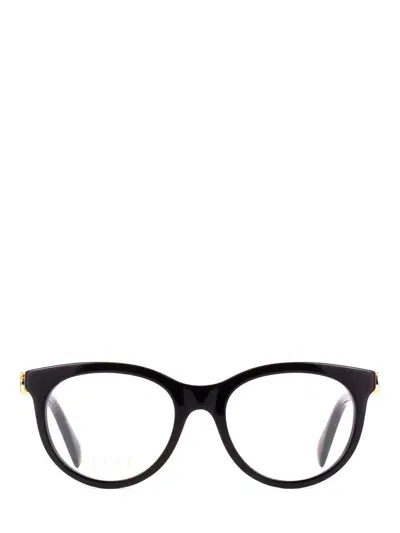 Gucci Cat-eye Glasses In 004 Black Black Transpare