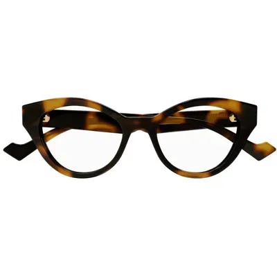 Gucci Cat Eye Glasses In 004 Havana Havana Transpa