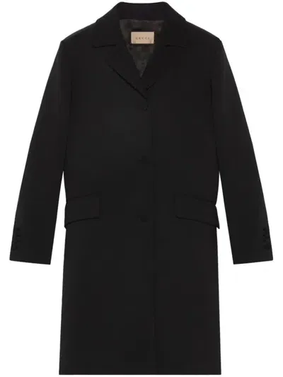 Gucci Coat Clothing In Black