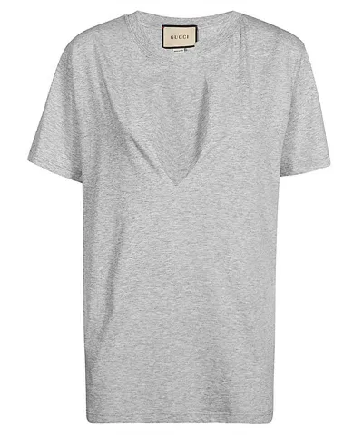 Gucci Cotton T-shirt In Heather Grey