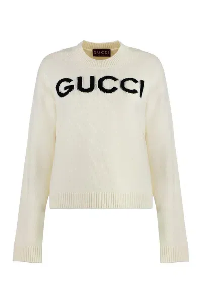 Gucci Crew-neck Wool Sweater In Green