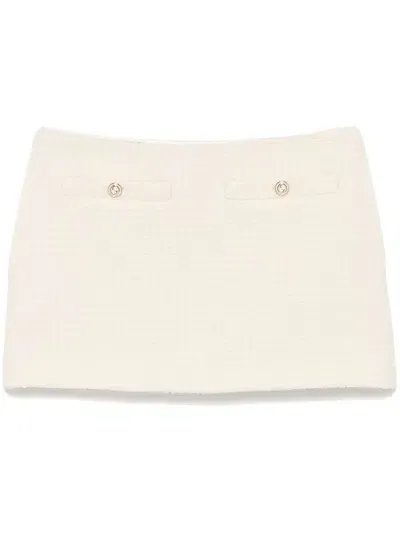 Gucci Damier Bouclé Tweed Mini Skirt In White