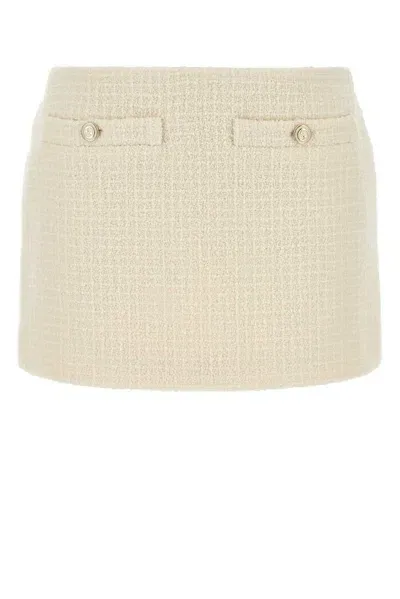 Gucci Wool Blend Skirt In Ivory