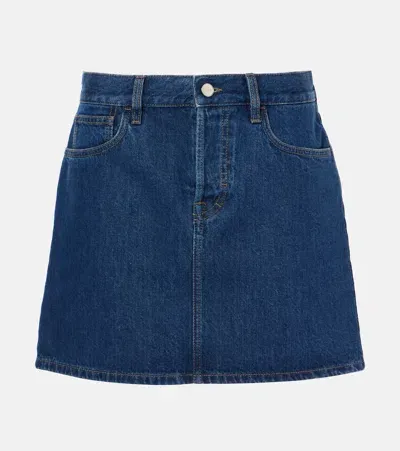 Gucci Denim Miniskirt In Blue