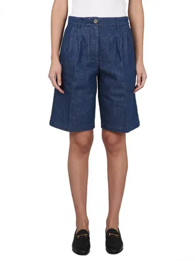 Gucci Denim Bermuda Shorts In Blue