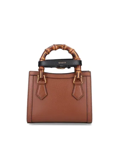 Gucci 'diana' Mini Tote Bag In Brown