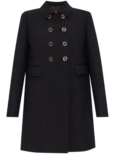 Gucci Double-breasted Coat In Black  