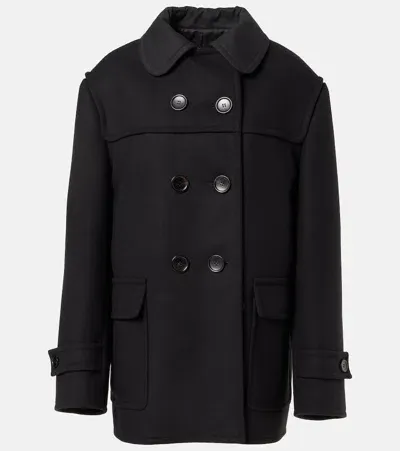 Gucci Double-breasted Coat In Black