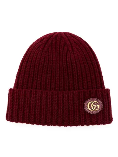 Gucci Double G Beanie In Red