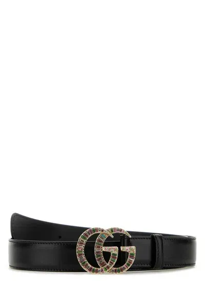 Gucci Double G Buckle Belt In Black