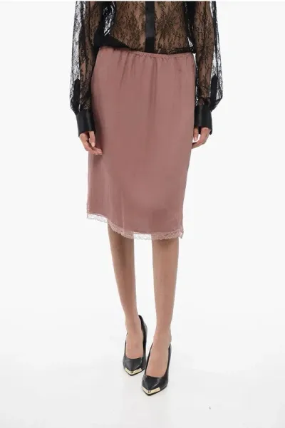 Gucci Double-layered Skirt With Lingerie Style In Pink