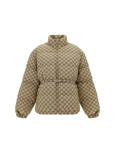 Gucci Down Jacket In Neutral