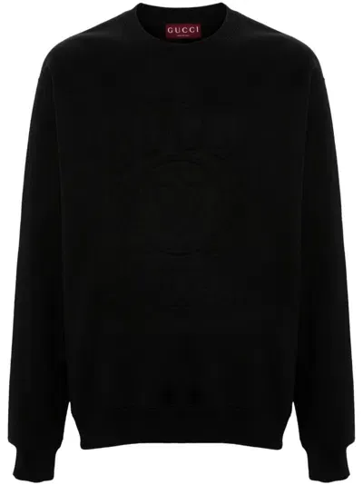 Gucci Embossed Jersey Sweatshirt In Black