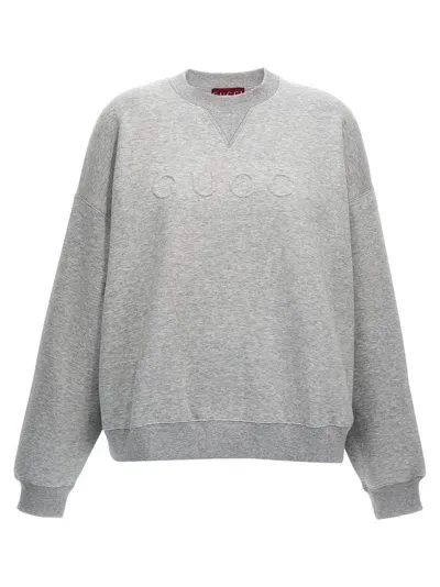 Gucci Embossed Logo Sweatshirt In Grey