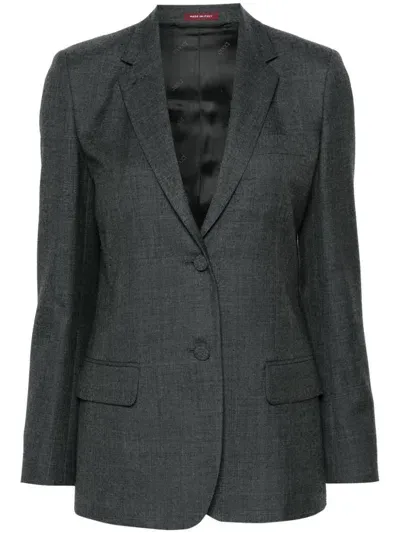 Gucci Einreihiger Blazer Aus Grisaille-wolle In Gray