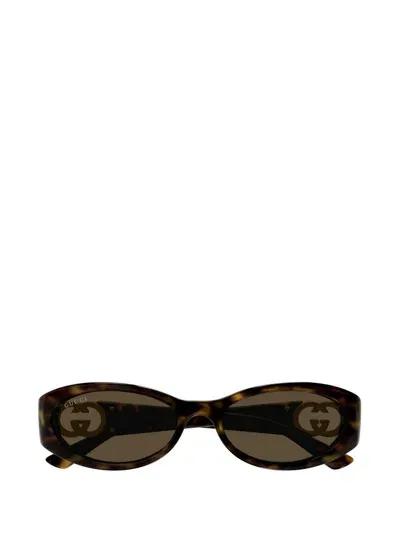 Gucci Eyewear Oval In Brown