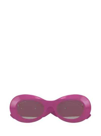 Gucci Eyewear Oval Frame Sunglasses In Pink