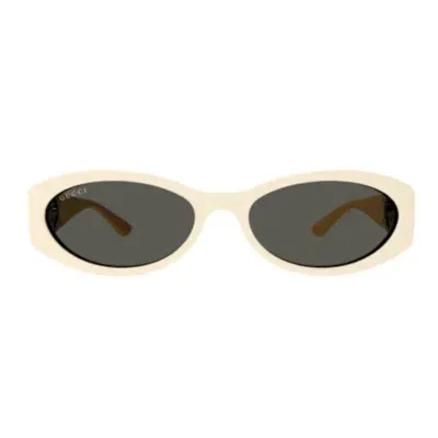 Gucci Eyewear Oval Frame Sunglasses In White