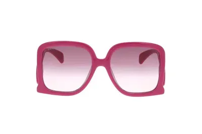 Gucci Eyewear Rectangle Frame Sunglasses In Purple