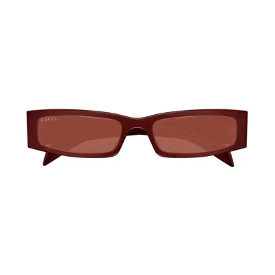 Gucci Eyewear Rectangular Frame Sunglasses In Red