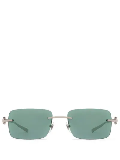 Gucci Eyewear Rectangular Frame Sunglasses In Silver