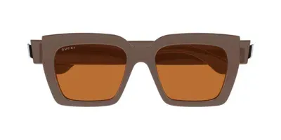 Gucci Eyewear Square Frame Sunglasses In Brown