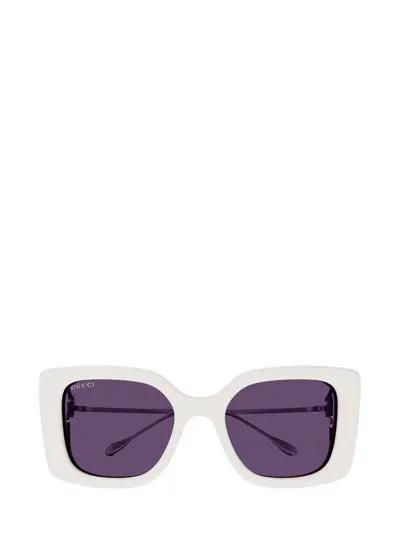 Gucci Eyewear Square Frame Sunglasses In White