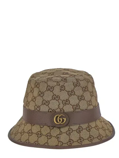 Gucci Fedora Hat In Gg Fabric In Brown