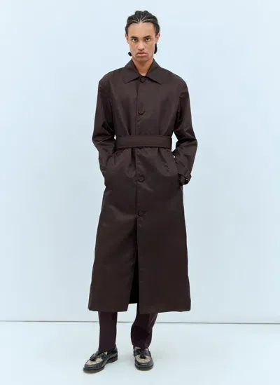 Gucci Gabardine Coat In Brown