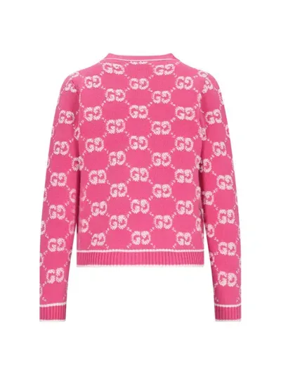 Gucci Gg Bouclé Cardigan In Pink