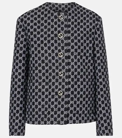 Gucci Gg Bouclé Jacket In Black