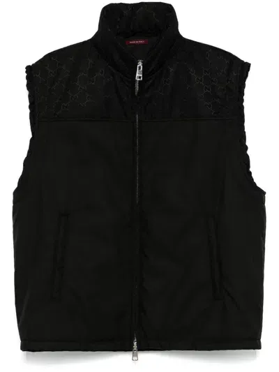 Gucci Gg Canvas Gilet In Black