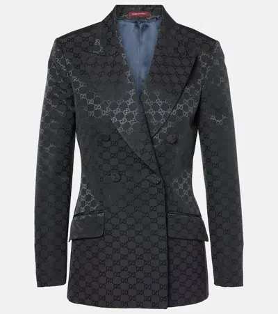 Gucci Gg Cotton-blend Faille Blazer In Blue