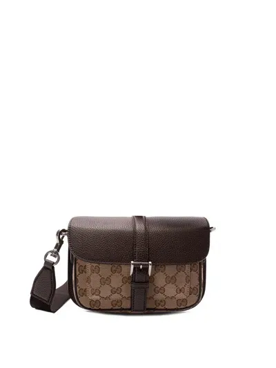 Gucci `gg` Crossbody Bag In Brown