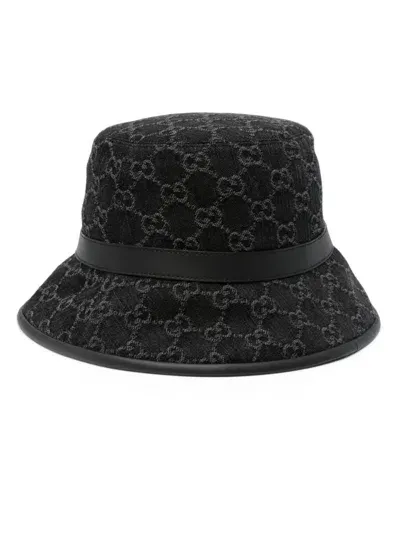 Gucci Gg Denim Bucket Hat In Black