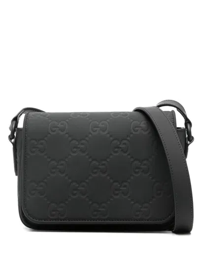 Gucci Gg-embossed Shoulder Bag In Black