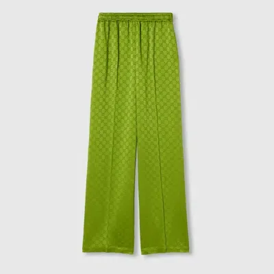 Gucci Gg Jacquard Pant In Green