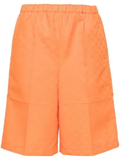 Gucci Gg Jacquard Shorts In Orange