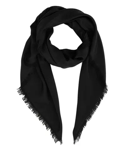 Gucci Gg Jacquard Wool Scarf In Black