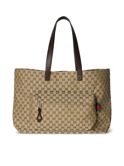 Gucci Gg Large Size Shopping Bag In Brown