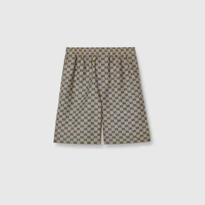 Gucci Gg Linen Blend Shorts In Cream