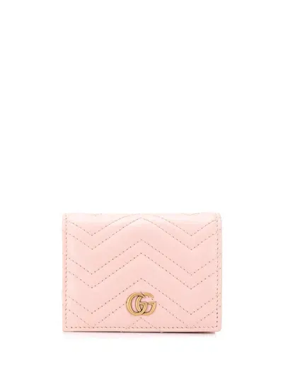 Gucci Gg Logo Plaque Purse In Rosa