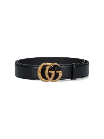 Gucci 'gg Marmont' Belt In Black