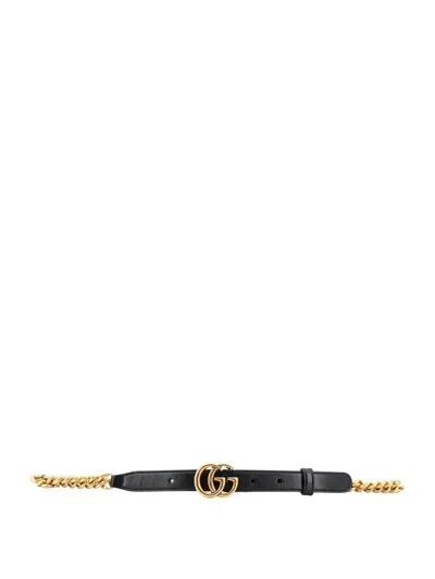 Gucci Gg Marmont Belt In Black