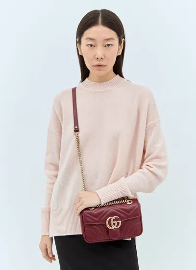 Gucci Gg Marmont Mini Shoulder Bag In Burgundy