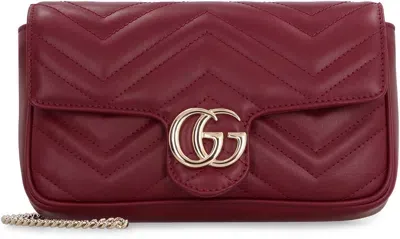 Gucci Gg Marmont Mini Shoulder Bag In Red